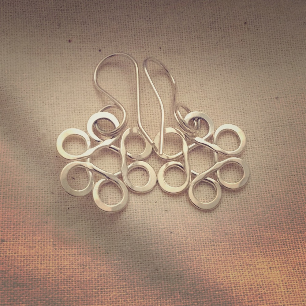 Flower life sterling silver earrings